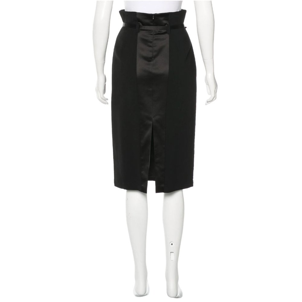 Blumarine Silk & Satin High Waist Elegant Evening Midi Skirt & Belt Womens 6 M - Picture 4 of 16